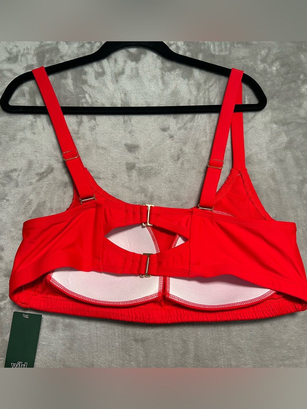Wild Fable Smocked Bikini Top Women’s 1X Red - Picture 2 of 8